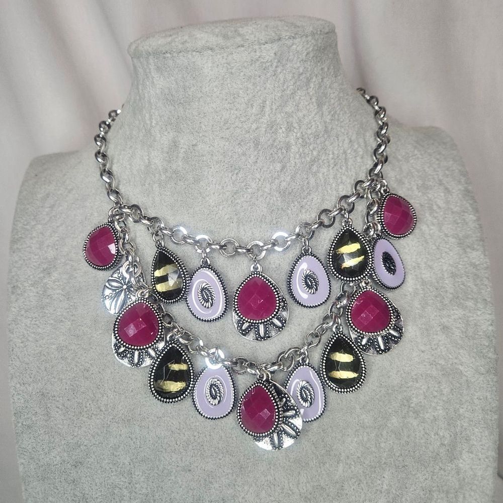 Premier Designs Violet Teardrop Necklace Discontinued NWT 16-18" Retail $56